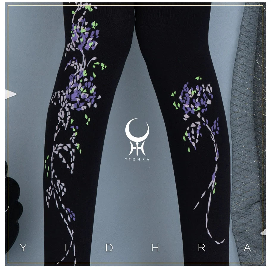 Yidhra - Resplendent flower Qiki - Elegant Lolita Pantyhose Velvet Pantyhoses Summer