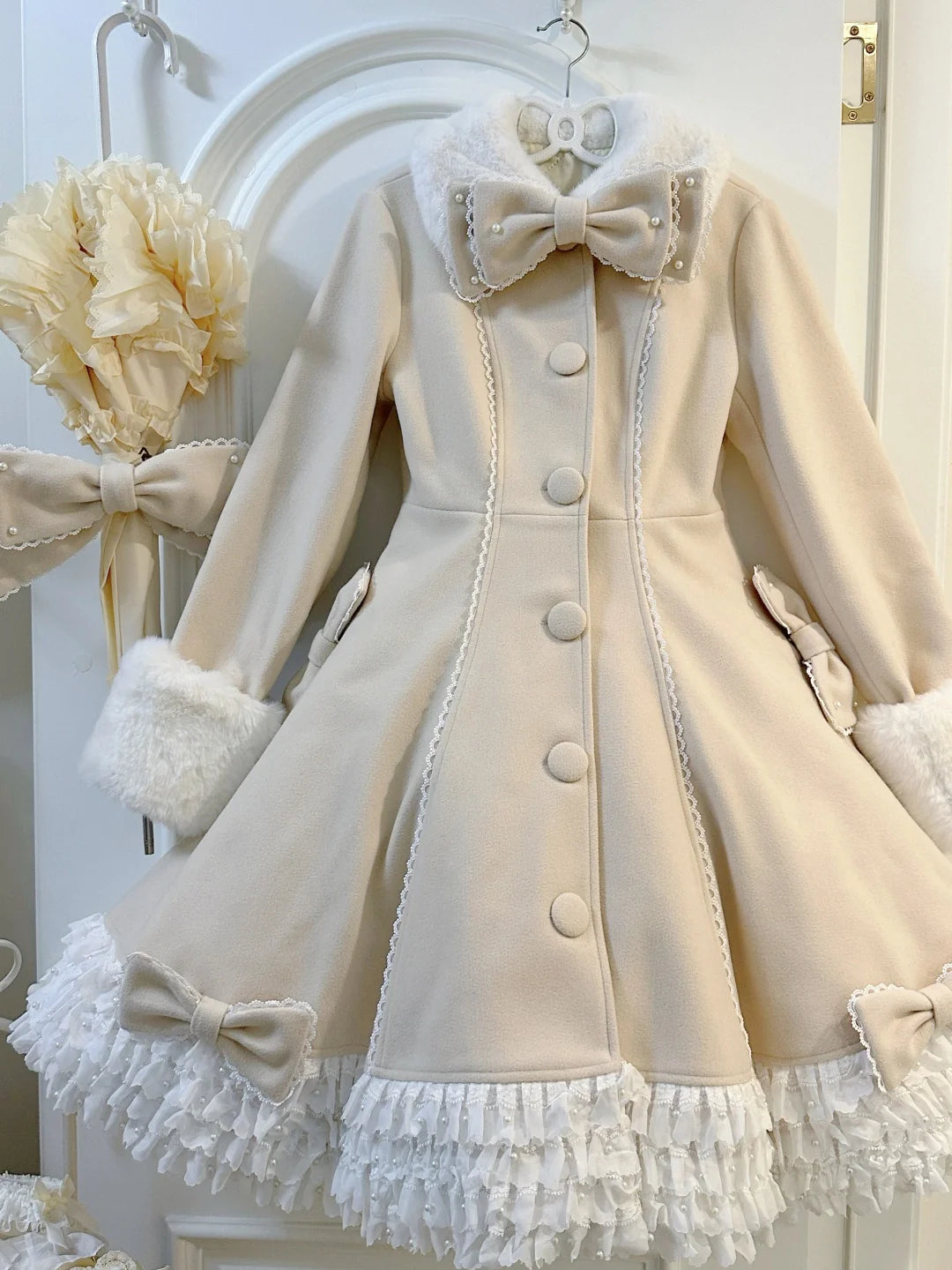 Bunny Magic Forest - High Waisted Sweet Lolita Overcoat, Bunny Ear Collar