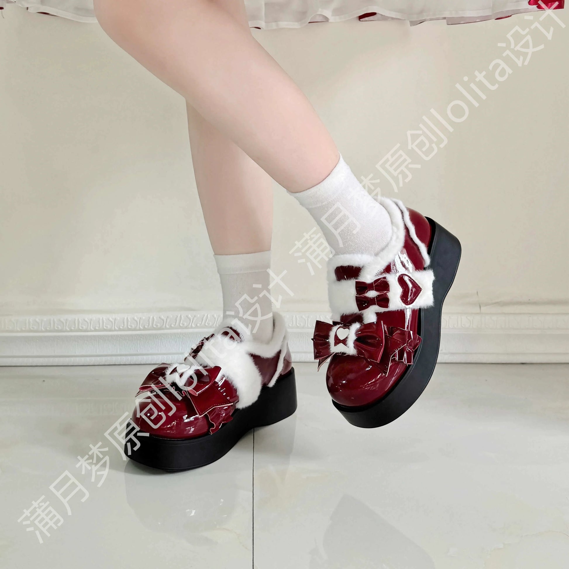 Puyuemeng - Cozy Cake - Winter Warm-lined Sweet Lolita Platform Shoes