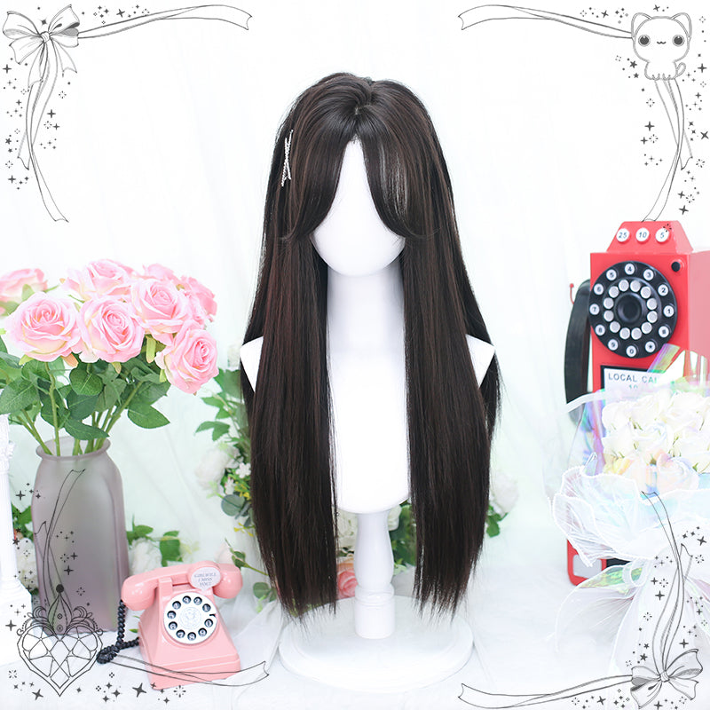 Dalao Home - Ballet - Sweet Long Straight Black Brown Wig