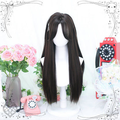 Dalao Home - Ballet - Sweet Long Straight Black Brown Wig