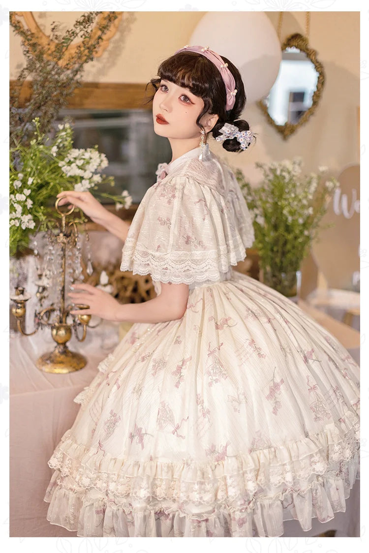 With PUJI - Nanke - Edwardian Collar Classic Lolita OP Dress Outfit
