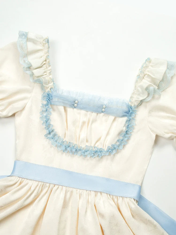 With PUJI - Sea Salt Iced Tea - Classic Lolita Dress, Fishbone Bodice