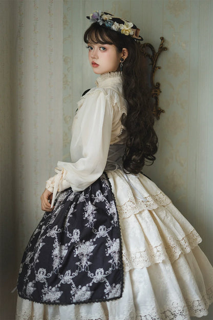 Miss Point - Customized Vintage Lolita Skirt Elegant Pullover Fishbone SK