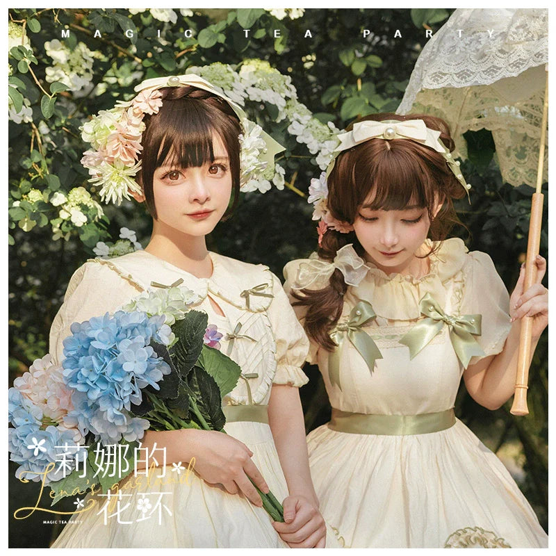 Magic Tea Party - Lena's Garland - Elegant Lolita HeaddressPearl Headband Set with Hair Clip