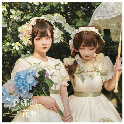 Magic Tea Party - Lena's Garland - Elegant Lolita HeaddressPearl Headband Set with Hair Clip