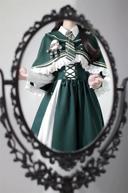 Letters from Unknown Star - Time Traveler - Winter Lolita Strap Skirt Long Sleeve Shirt