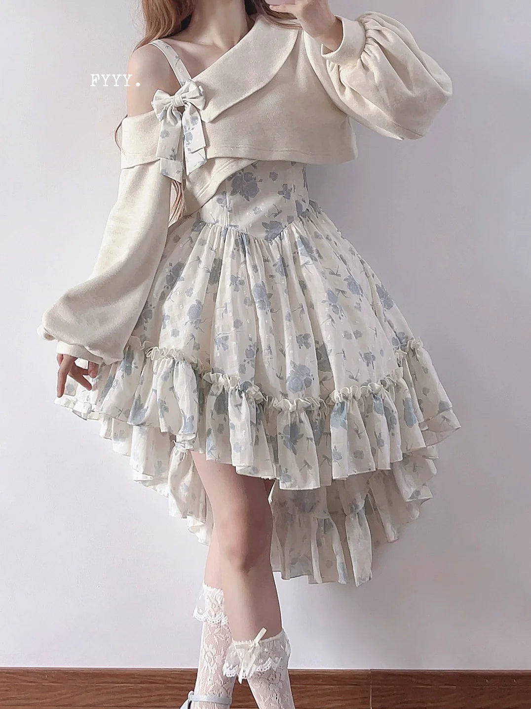 KuMa Lolita - Twilight Rose - Sweet Lolita Dress Sweater and JSK