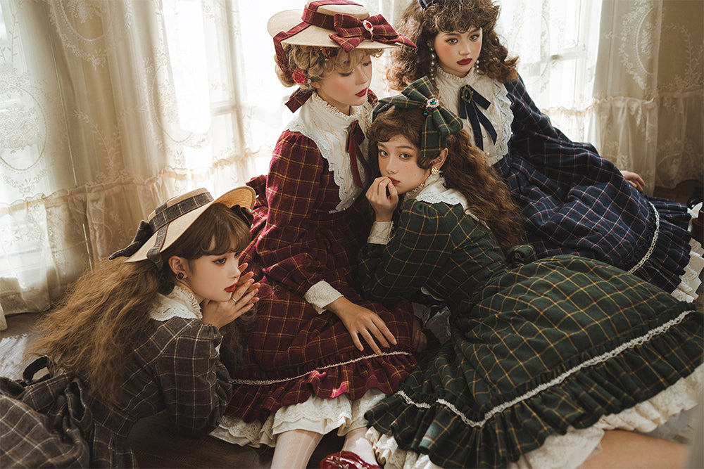 Miss Point - Rose Silhouette 3.0 - Plaid Vintage Classic Lolita OP