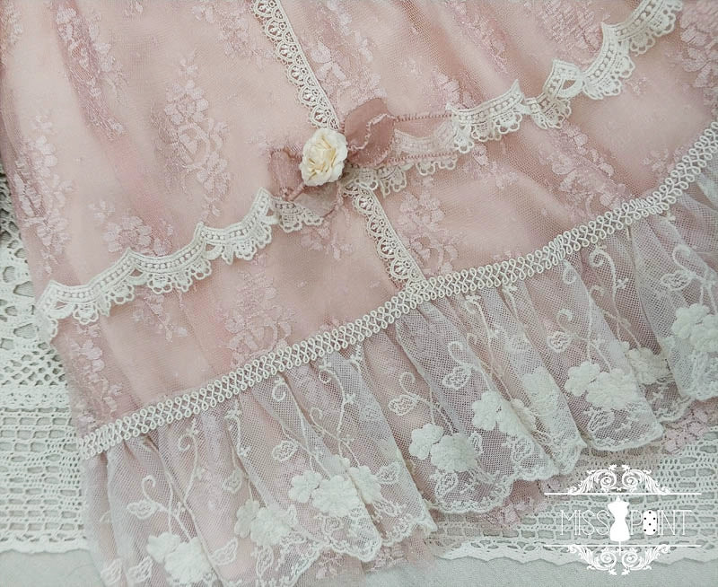 Miss Point - Dawn Girl - Reto Elegant lolita OP Dress Lace Long Sleeve