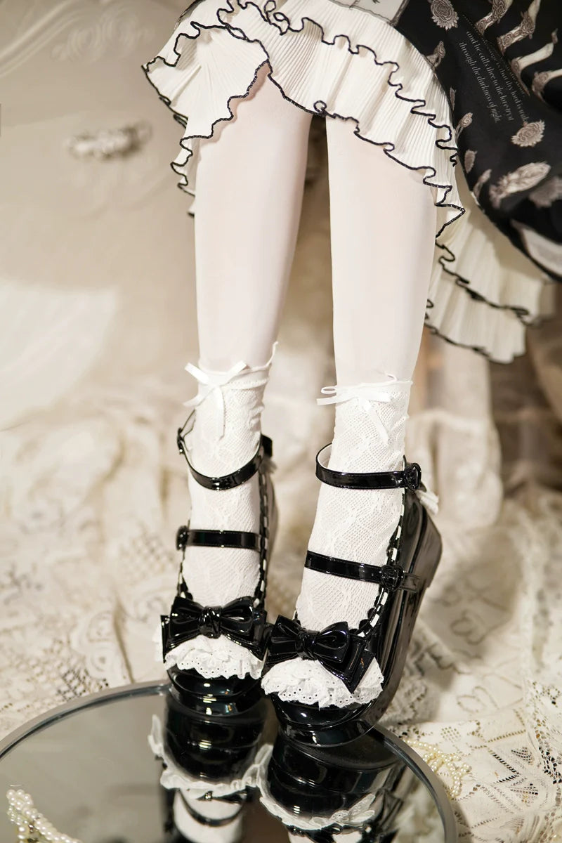 Jiujiu Lolita - Milky Puff - Sweet Lolita Heels Shoes, Round Toe With Petite Wedge