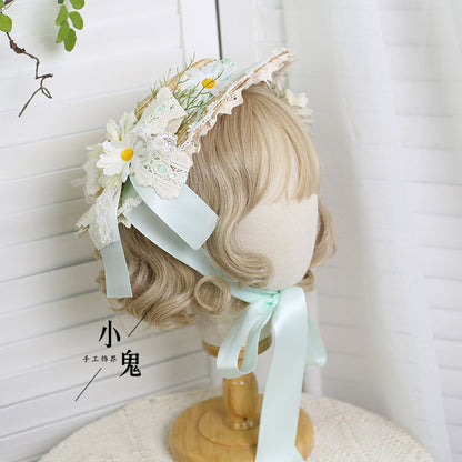 Xiaogui - Flower Lolita Tea Party Straw Hat
