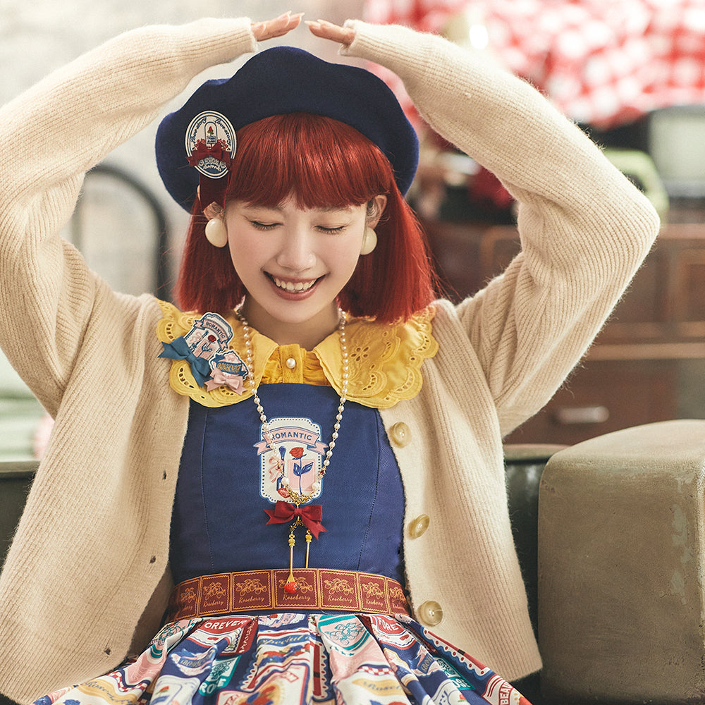 Miss Point - Berry Rose Lolita Accessories Collection KC Beret Necklace