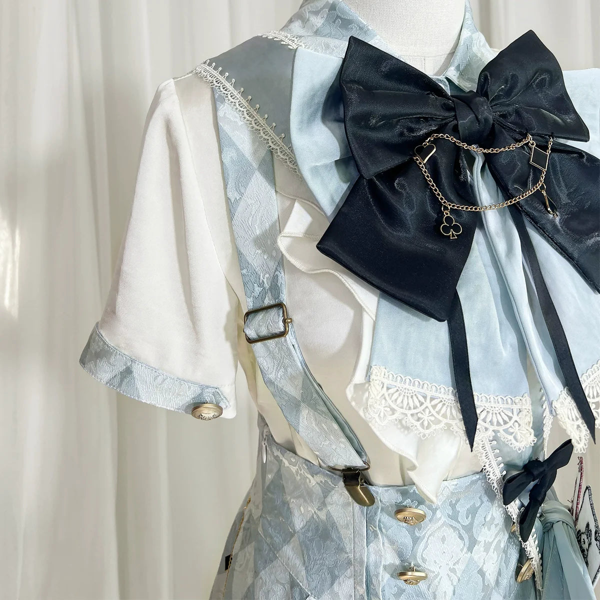 Your Princess - Alice in Time - Checkered Ouji Lolita Suit With Card & Rabbit Accents