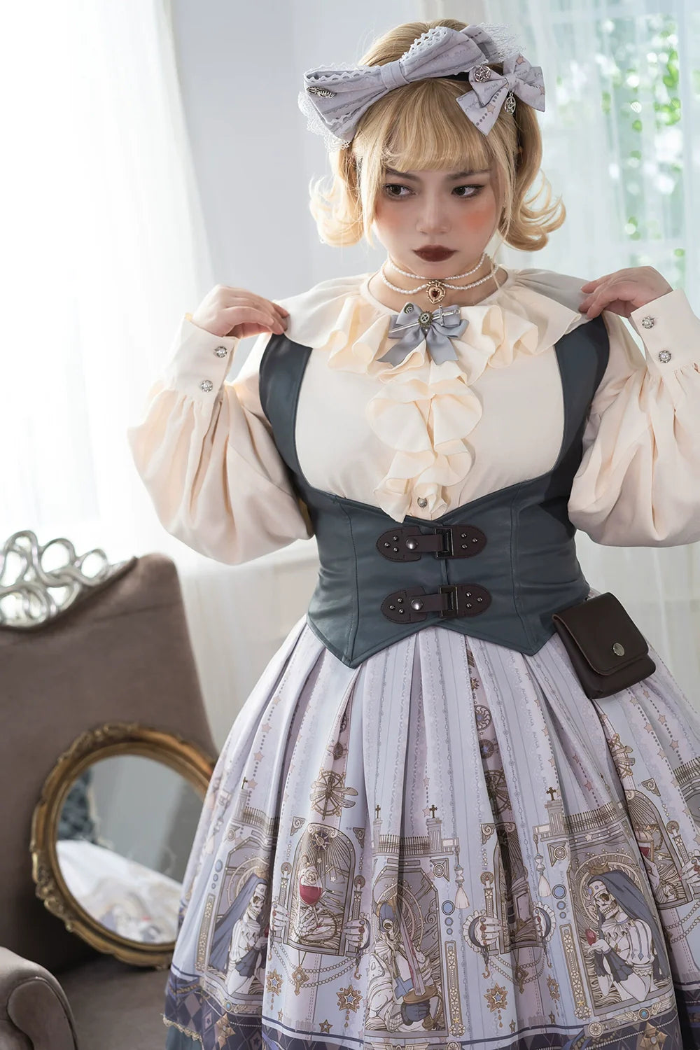 Miss Point - Demon Hunter's Diary - Gothic Lolita PU Leather Vest