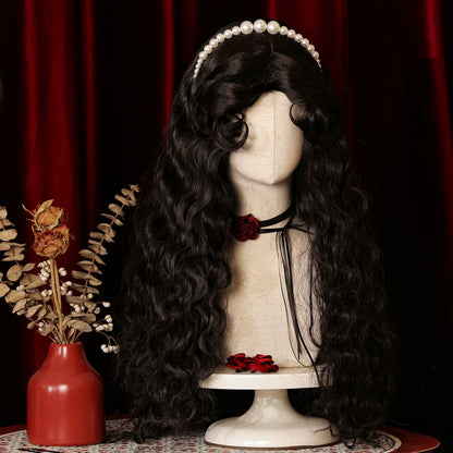 Mabuxi - Gypsy Rose - Black Retro Lolita Curly Wigs Fluffy Sheep Curl Wigs