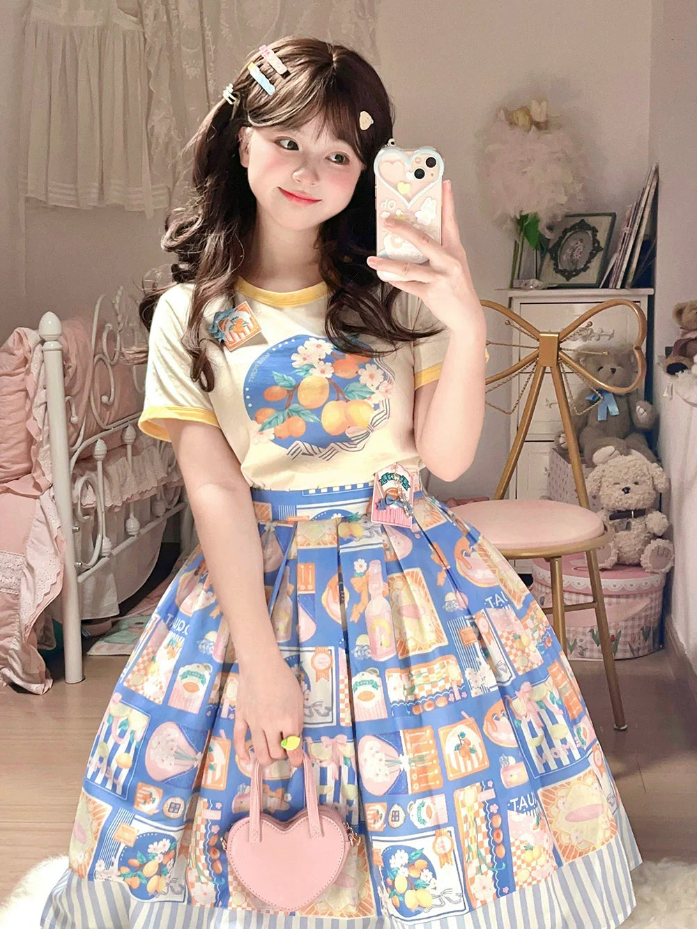 Miss Point - Daisy Lemon - Daily Lolita Lemon Print T-Shirt Customized
