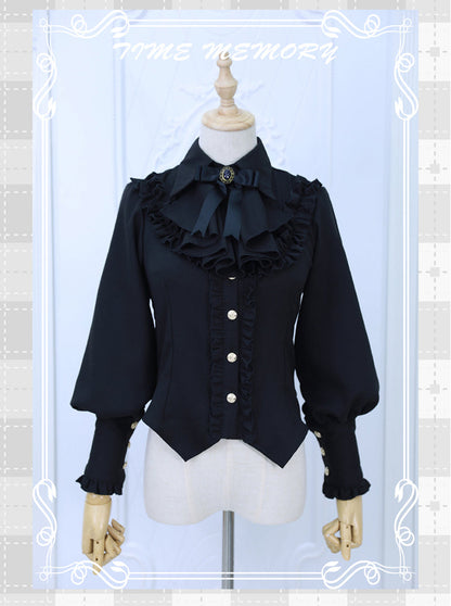 Time Memory - Elegant Lolita Slim Fit Mutton Sleeve Blouse