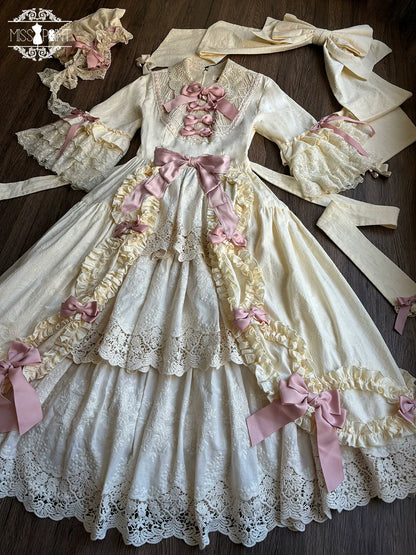 Miss Point - Lilyka Garden - Classic Lolita OP Dress Set Elegant Floral Wall Princess Sleeve