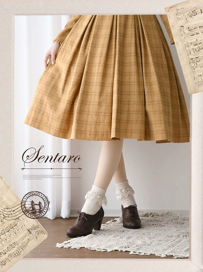 Sentaro - Retro Lolita Heel Shoes Handmade Perforated Strap Leather Shoes