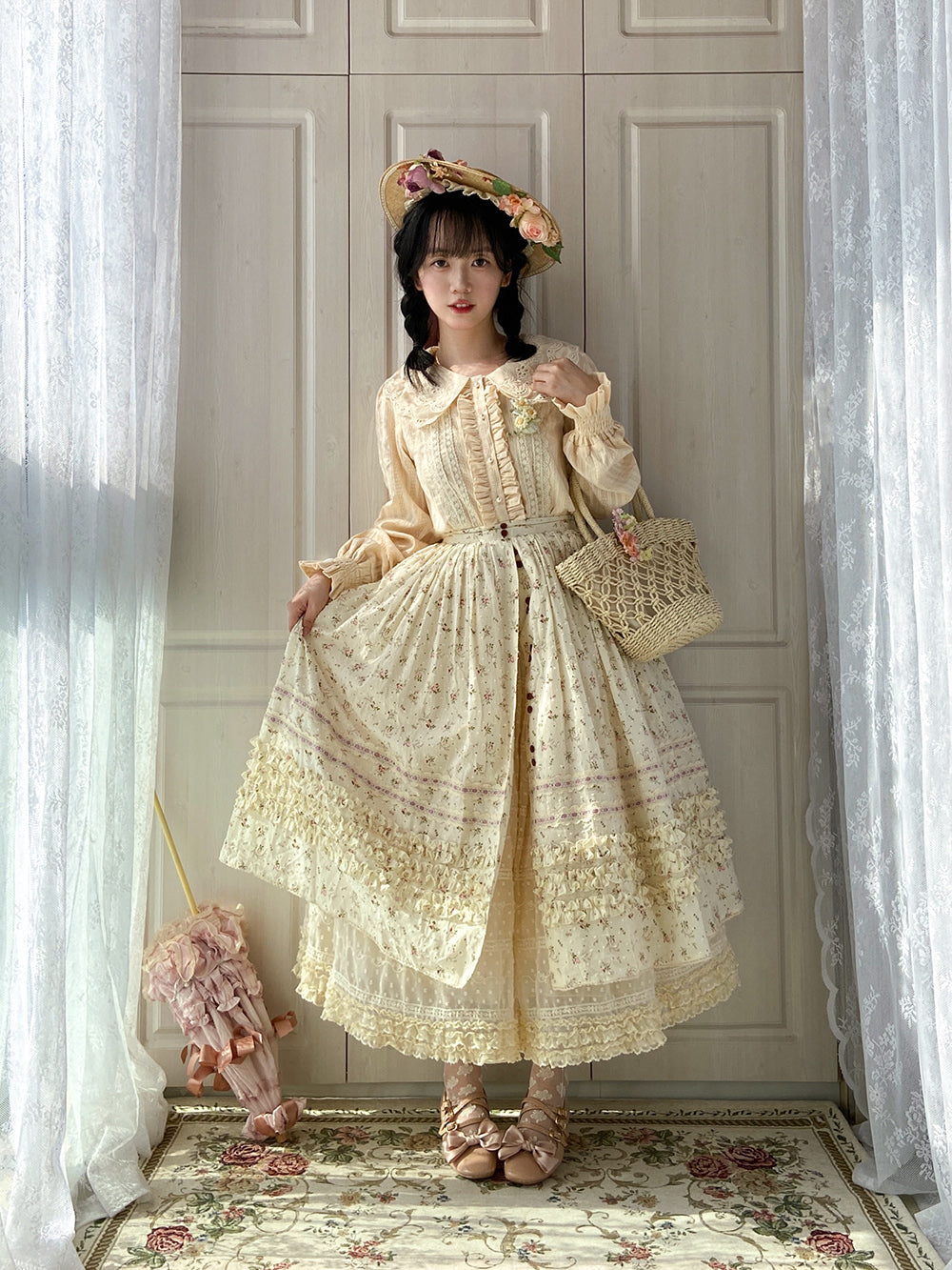 Miss Point - Flower and Alice - Idyllic Retro Floral Country Lolita SK