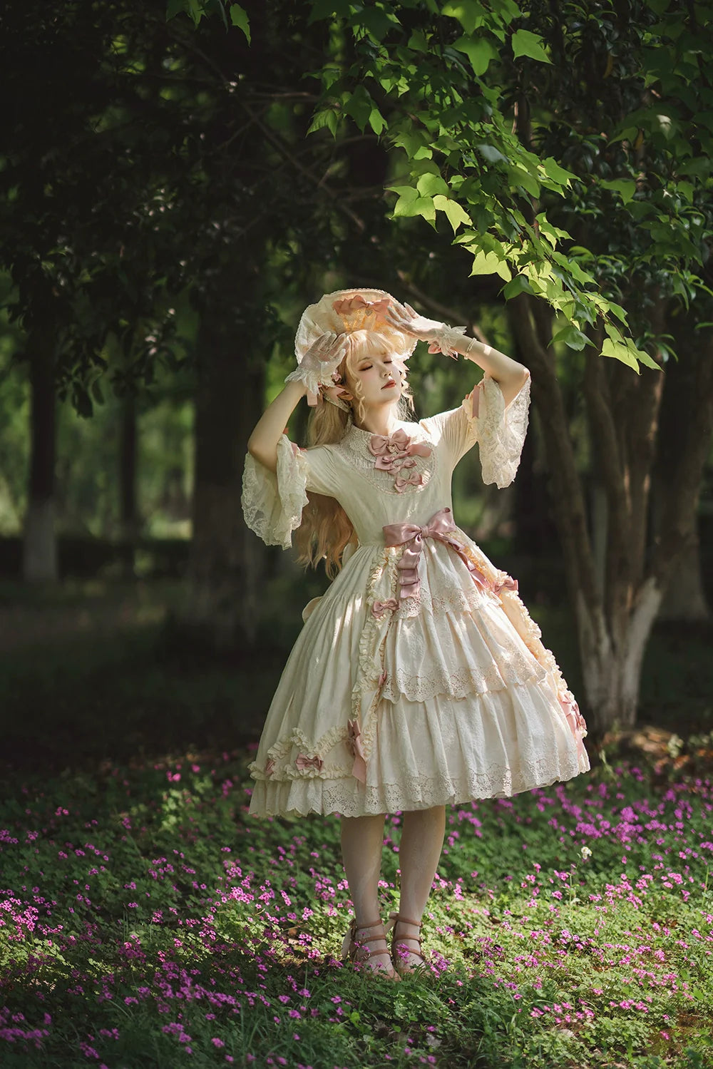 Miss Point - Lilyka Garden - Classic Lolita OP Dress Set Elegant Floral Wall Princess Sleeve