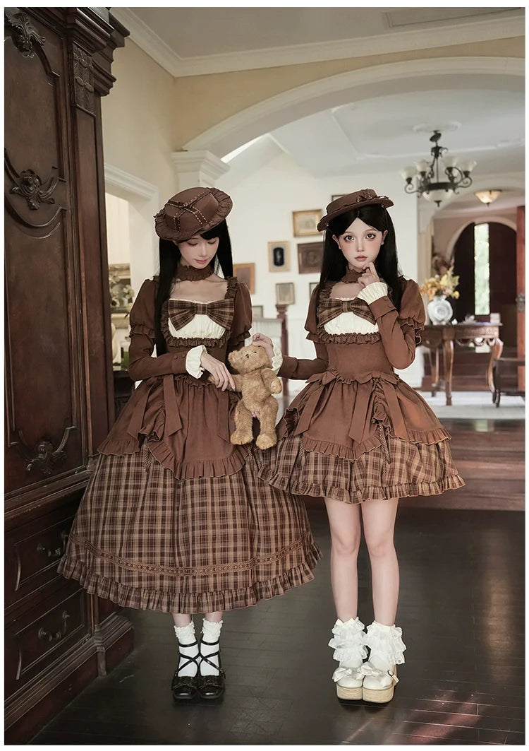 With PUJI - Oak Hymn - Classic Lolita Plaid OP Suit, Side Zipper
