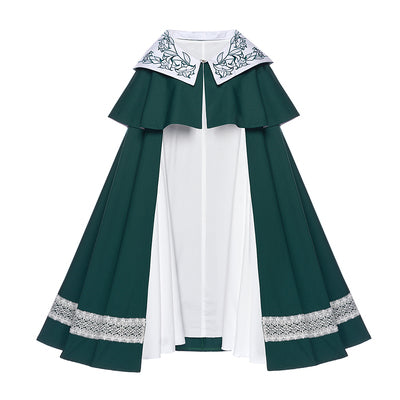 Youpairui - Lobnya - Gothic Nun Lolita Green OP Dress Set