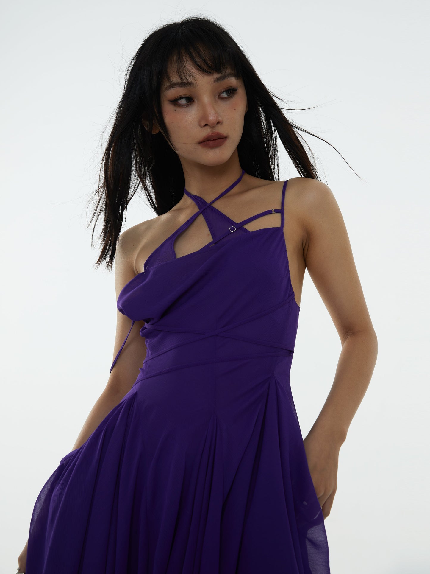 Irregular Hem Strap Dress