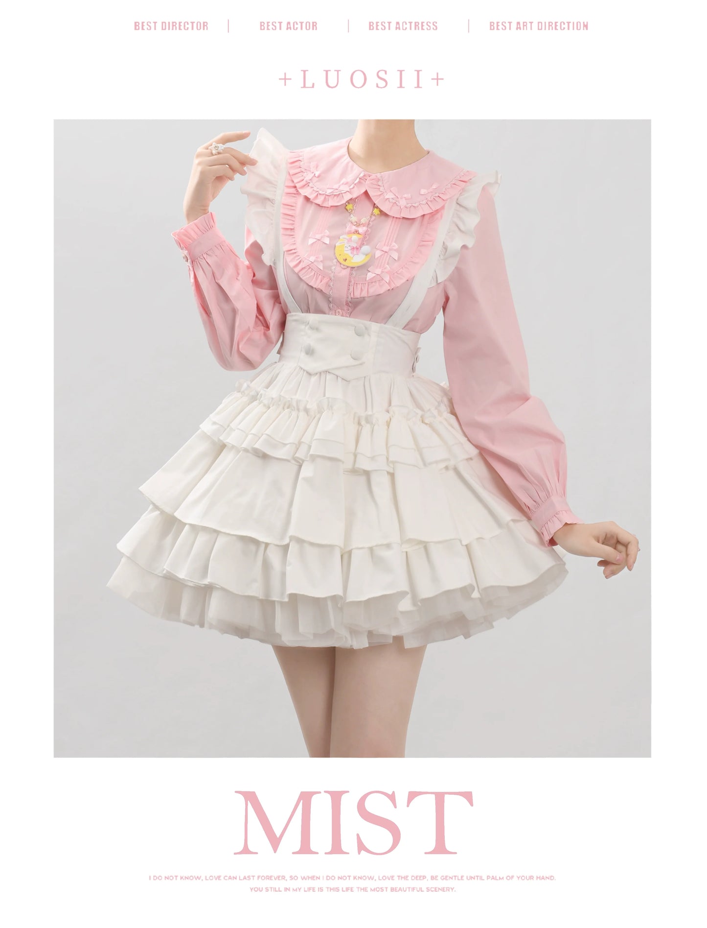 MIST - Sweet Lolita Blouse Doll Collar Lolita Shirt With Bubble Sleeve
