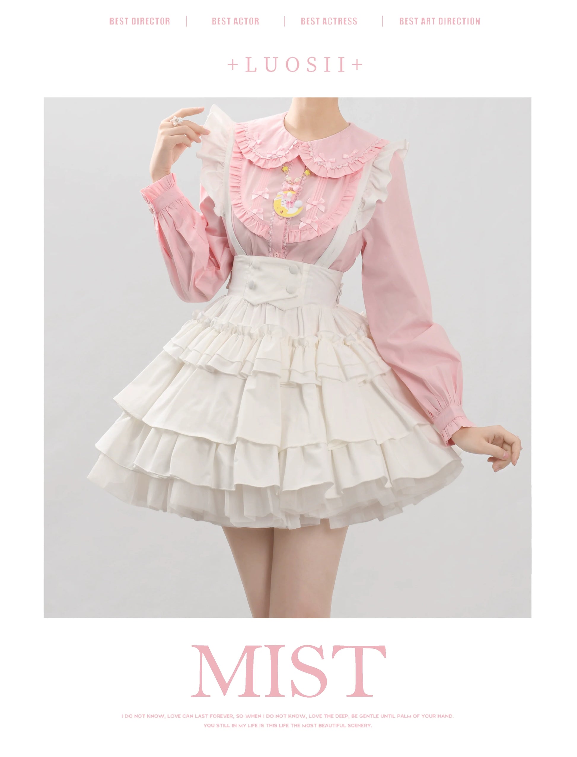 MIST - Sweet Lolita Blouse Doll Collar Lolita Shirt With Bubble Sleeve