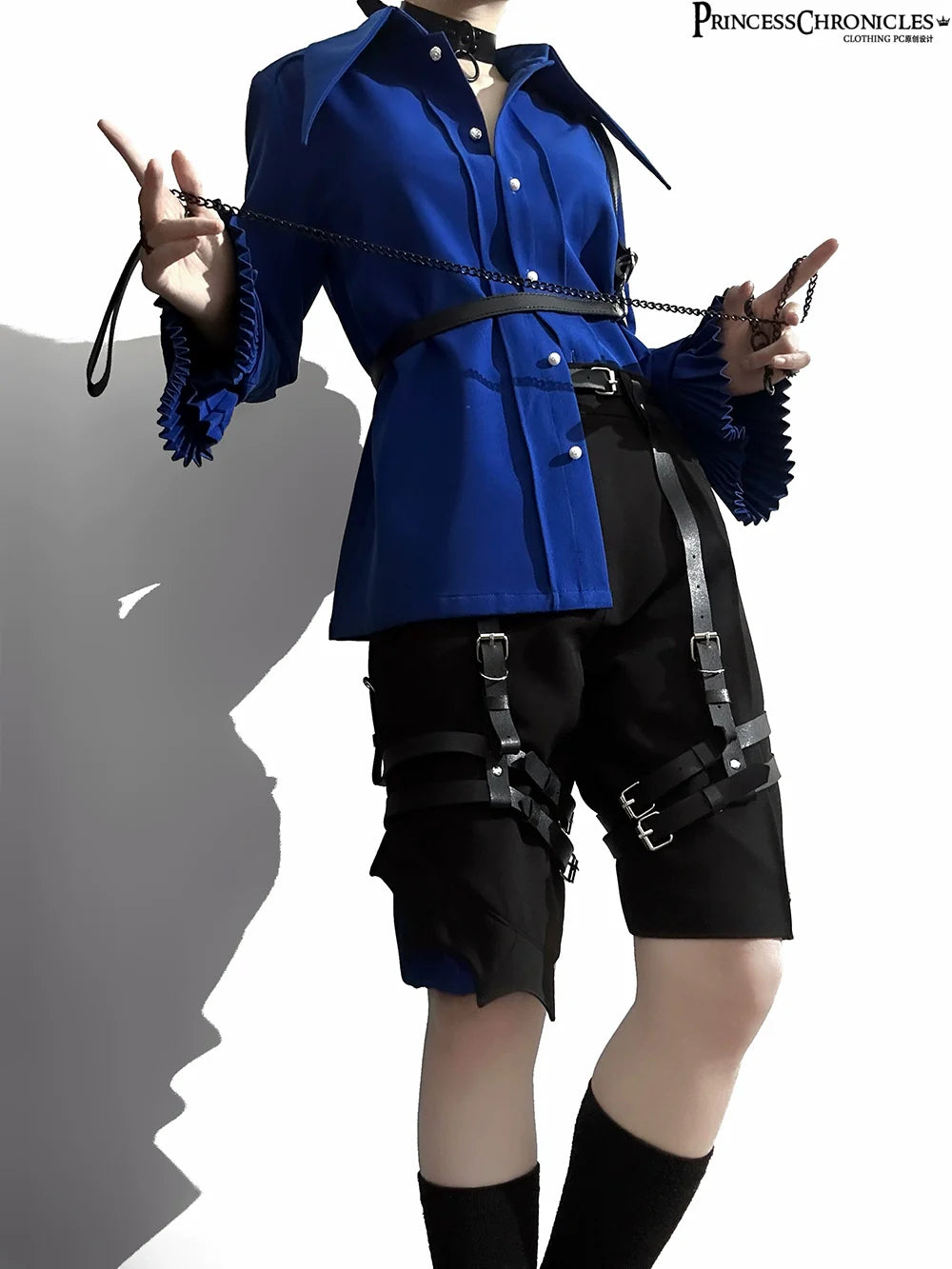 Princess Chronicles - Floating Phantom - Ouji Lolita Shorts Retro Blue Shorts