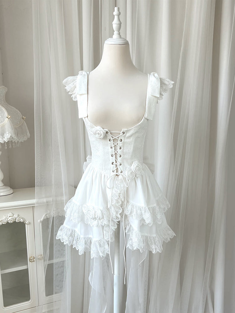 Your princess - Sweet Lolita White Princess Flounce Hemline OP