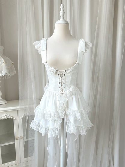 Your princess - Sweet Lolita White Princess Flounce Hemline OP
