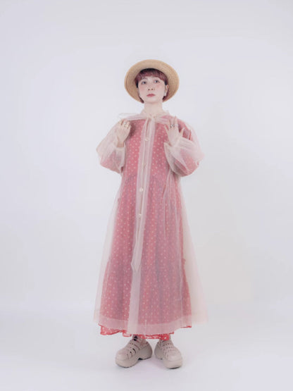 Vintage style dot chiffon dress【s0000006890】