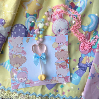 Bear Doll - Sweet Lolita  Bow Heart-Shaped Sweater Chain