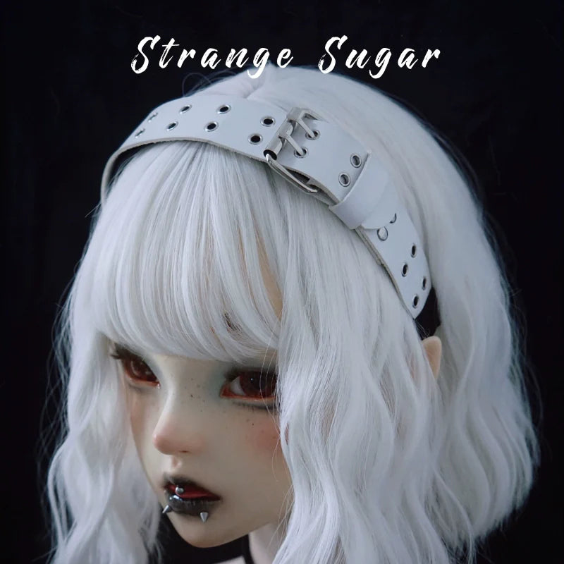 Strange Sugar - Gothic Lolita KC Faux Leather Punk Lolita Hair Accessories