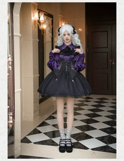 With PUJI - Thorny Night - Gothic Lolita Bust-supporting Skirt With Removable&Adjustable Strap