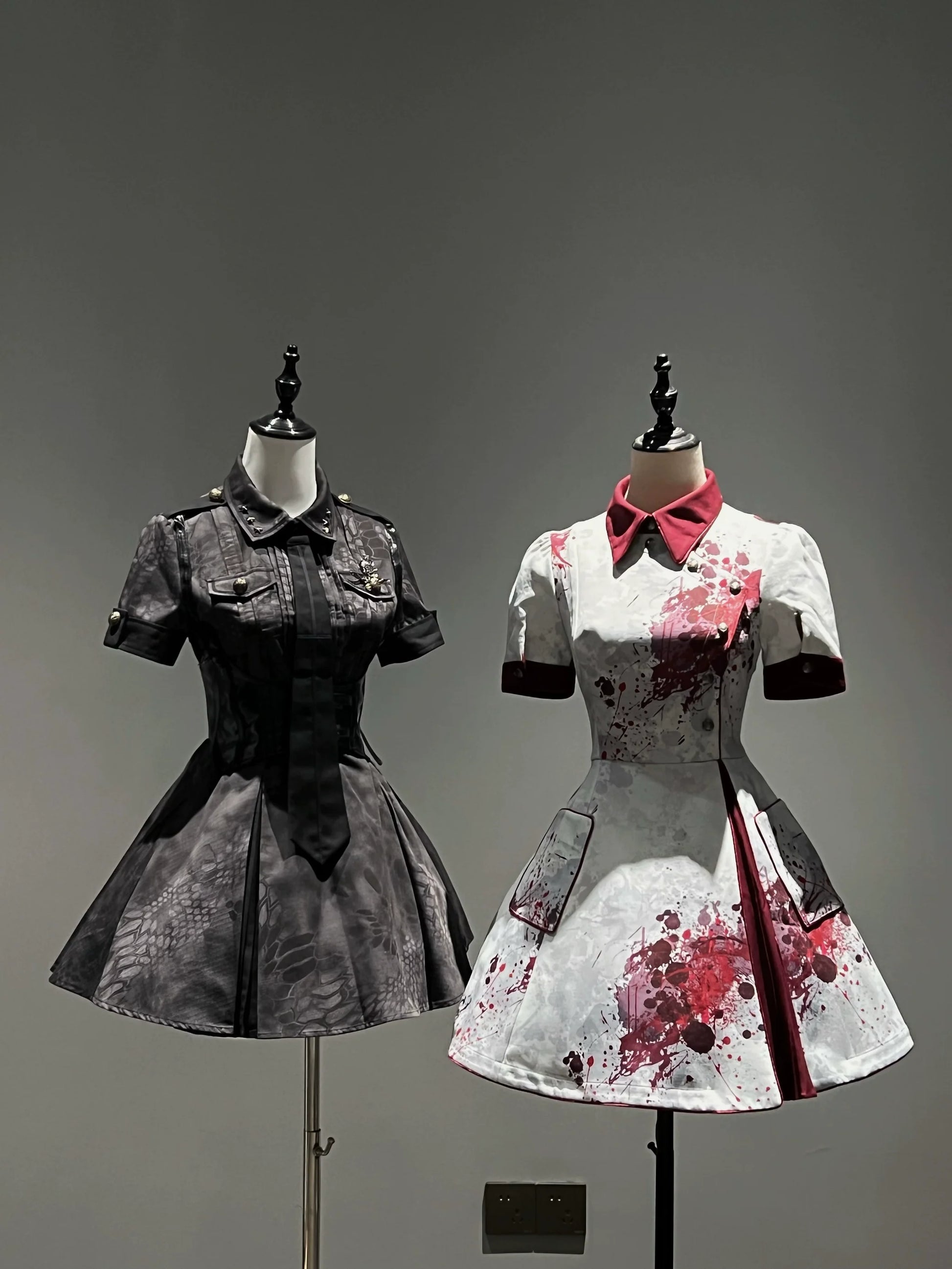 Your Highness - Iron Rose Black Mamba - Gothic Lolita OP Nurse Military Lolita Dress