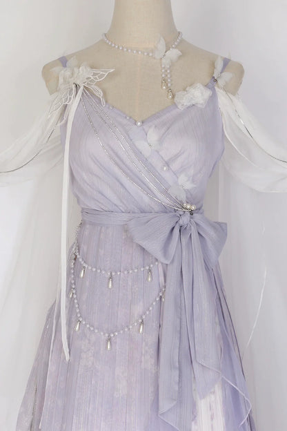 Meow Studio - Han Lolita Dress Side Slit Purple JSK Dress