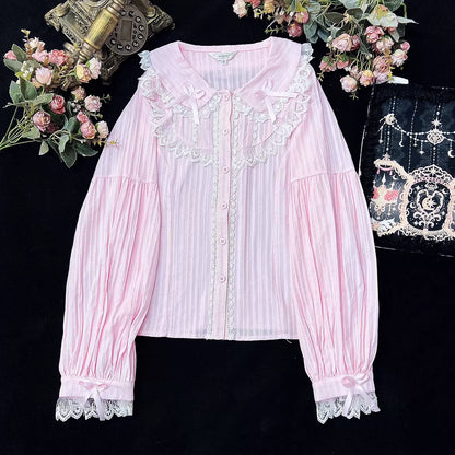 DMFS Lolita - Summer Short Sleeve Cotton Lolita Blouse