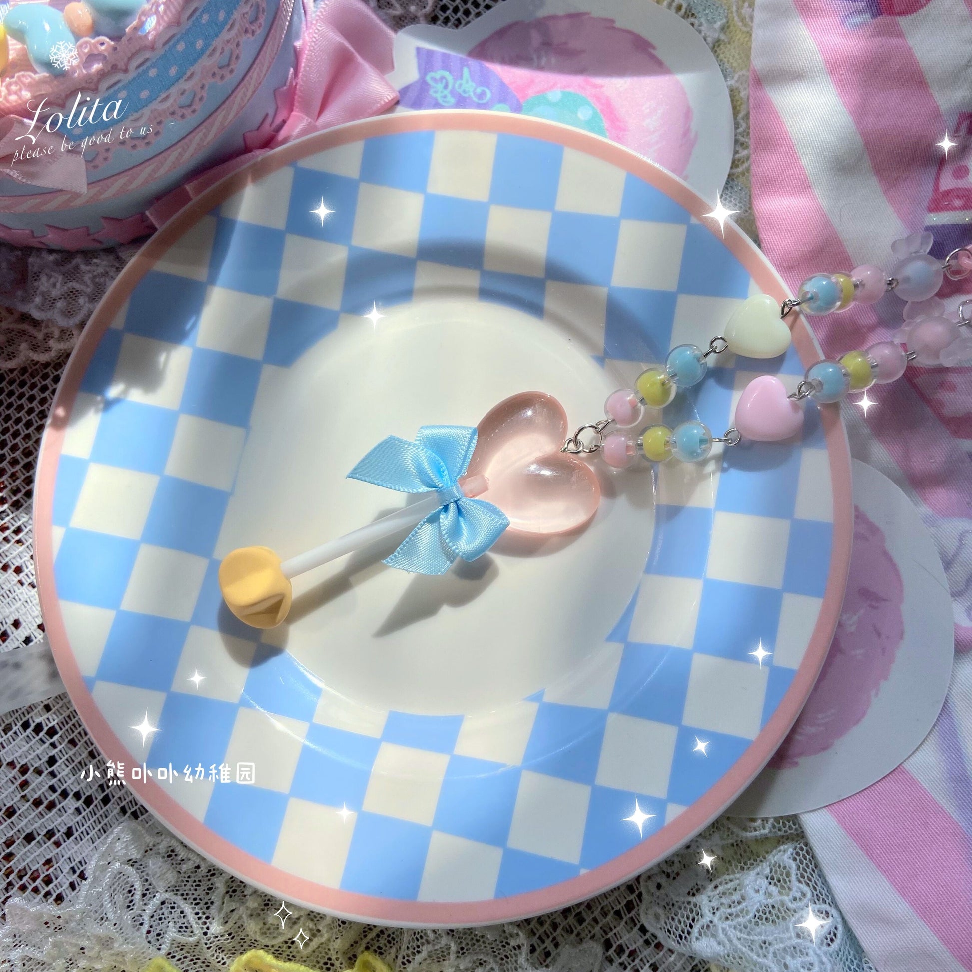 Bear Doll - Sweet Lolita  Bow Heart-Shaped Sweater Chain