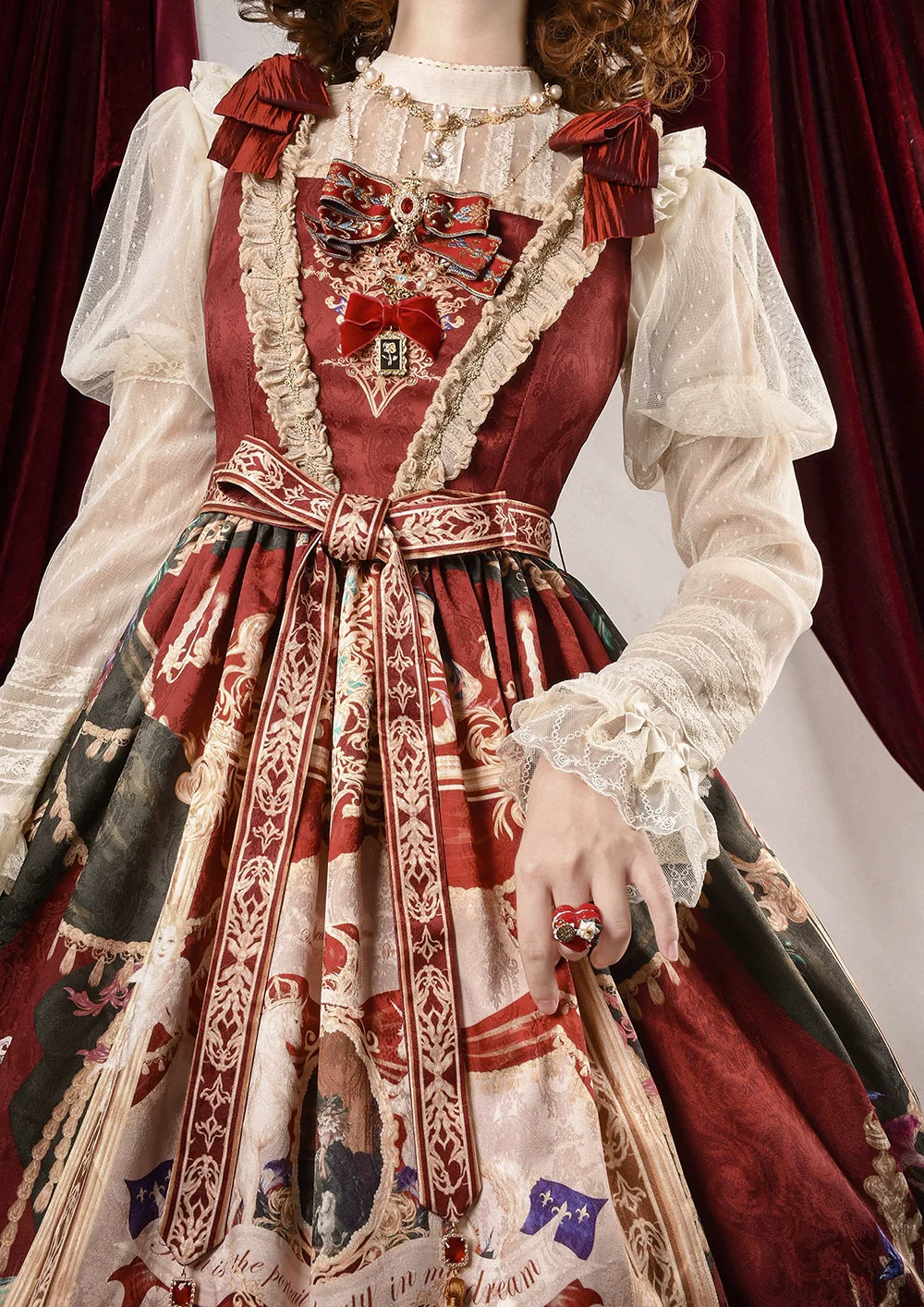 Miss Point - Kaleidoscope - Retro Lolita Dress Oil Painting Print JSK Dress Customized