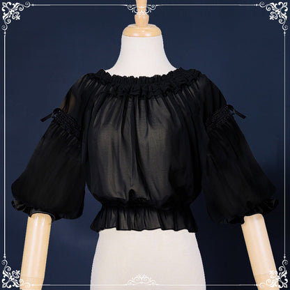 Eieyomi-Middle Sleeve Chiffon Lolita Blouse