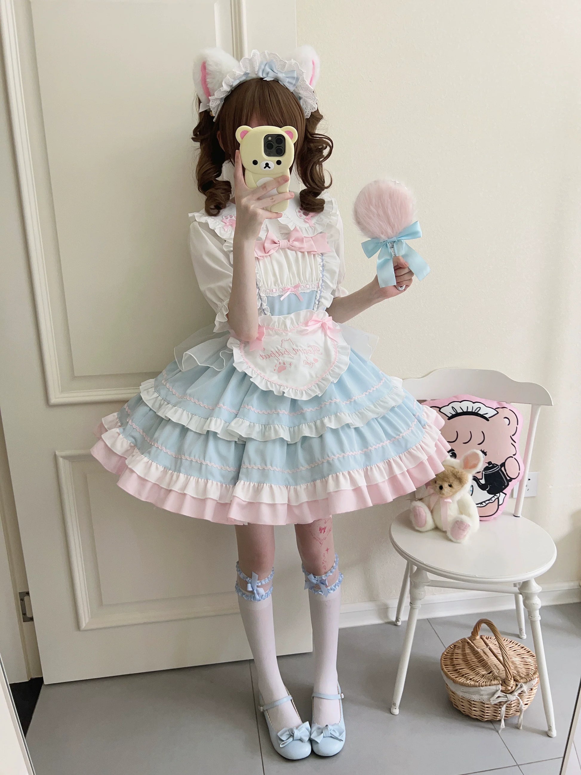 Sugar Girl - Cat Ear Tale - Sweet Lolita Jumper Dress Suspender Dress