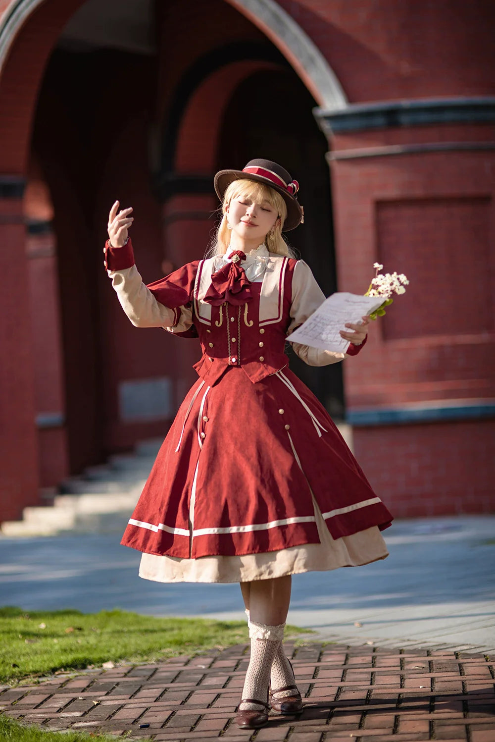 Miss Point - Golden Movement - Elegant Lolita Fishbone Skirt Customized