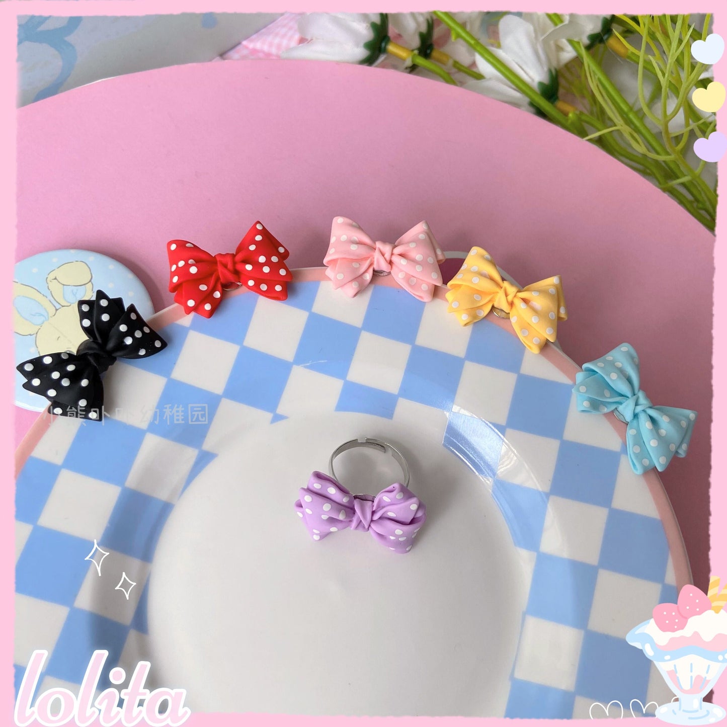 Bear Doll - Kawaii and Sweet Lolita Bowknot Ring