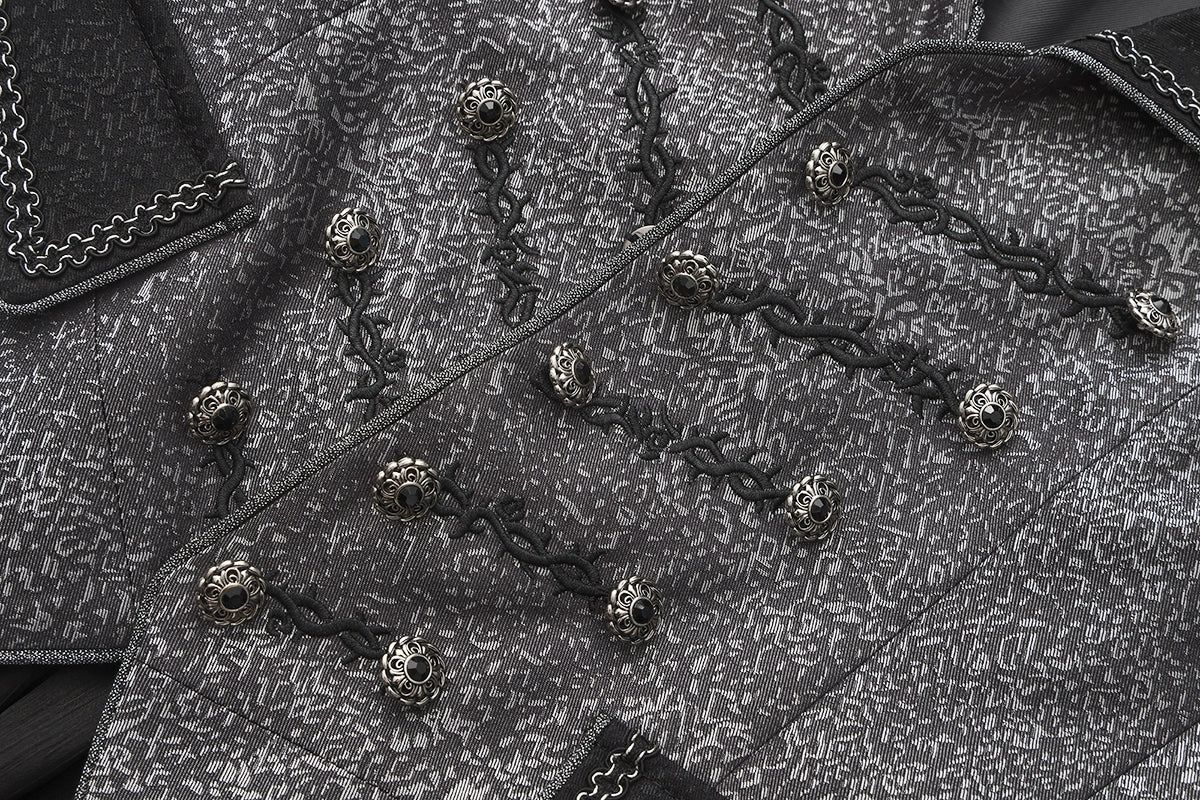 Immortal Thorn - Eternal Displaced Boundary - Ouji Lolita Vest Coat, Detachabl Back Trailing