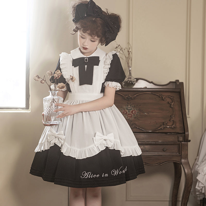 Letters from Unknown Star - Sweet Alice - Short Sleeves Maid Lolita OP