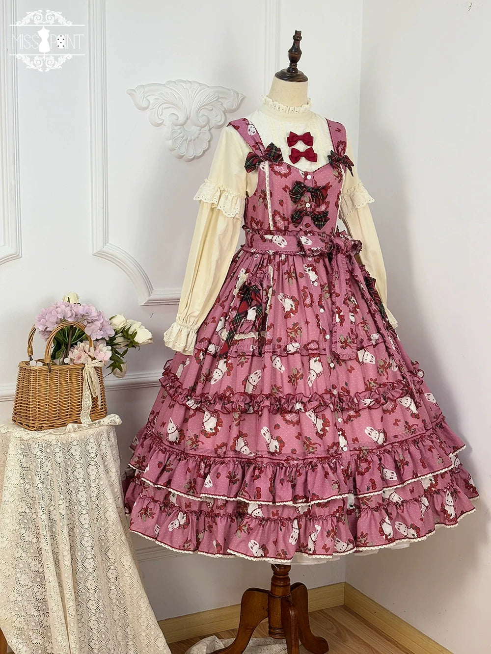 Miss Point - Forest Berry Bunny - Sweet Lolita JSK Elegant Bunny Print Dress